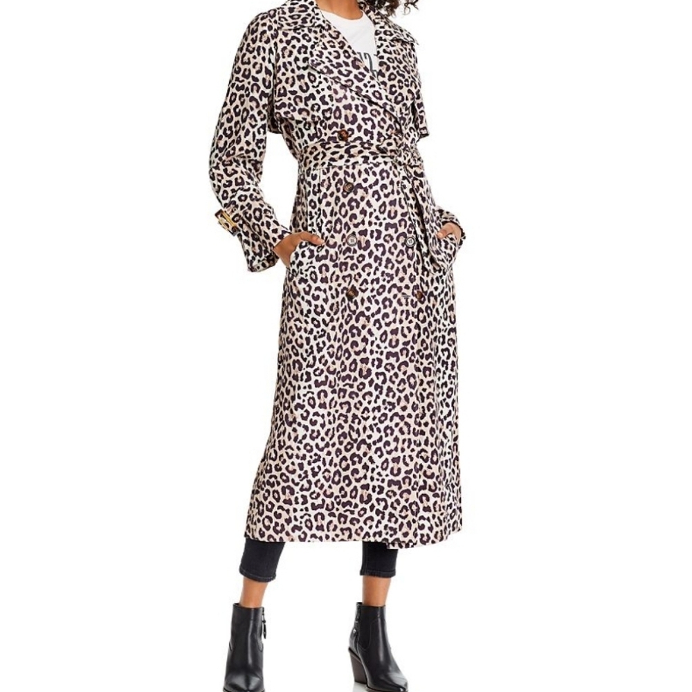 Notes Du Nord Olympic Leopard Trench Coat In Multi